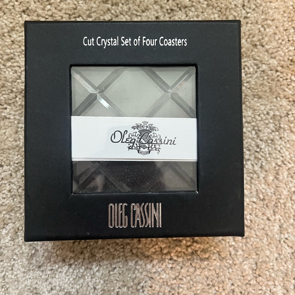 Oleg Cassini crystal coasters
